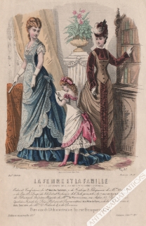 [rycina, 1878] La Femme et la famille et le Journal des jeunes [moda kobieca]
