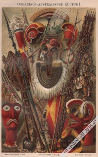 [rycina, 1897] Ozeanisch - Australische Kultur I.-III. [Kultura Oceanii i Australii]