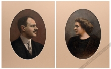 [fotografia, lata 20/30 XX w.] Portret kobiety (lewy profil)Portret mężczyzny (prawy profil)