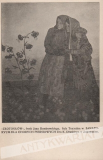 [pocztówka, ok. 1910] "Złotogłów", fresk Jana Rembowskiego. Sala Teatralna w Sanatoryum dla chorych piersiowych Dra K. Dłuskiego w Zakopanem 