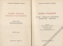 Pismo Święte Starego Testamentu, t. VII, cz. 2: Księga psalmów Wstęp, przekład z oryginału, komentarz, ekskursy