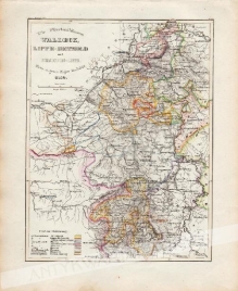 [mapa, 1850] Die Furstenthumer: Waldeck, Lippe Detmold und Schauenburg Lippe [Księstwo Lippe]