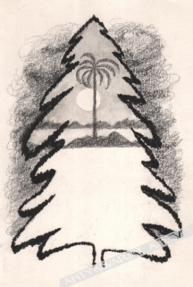 [rysunek, 1987] Ilustracja do wiersza "Samotny świerk" Henryka Heinego