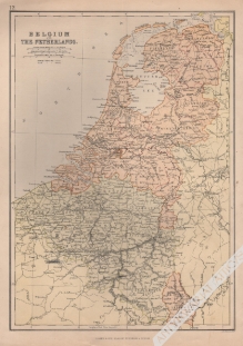 [mapa, Belgia i Holandia, ok. 1882] Belgium and The Netherlands