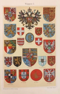 [rycina, 1909] Wappen I, Wappen II [herby państw i regionów]