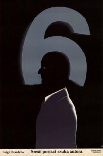 [plakat, 1983] Sześć postaci szuka autora. L. Pirandello, Teatr Nowy Warszawa