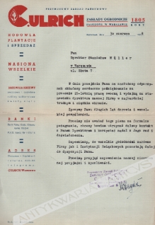 [druk, lata 1950-te] Zakłady Ogrodnicze C. Ulrich w Warszawie. Przymusowy Zarząd Państwowy