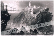 [rycina, ok. 1840] Bridge to the South Stack Lighthouse (near Holyhead)  [Walia]