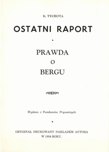 Ostatni raport. Prawda o Bergu