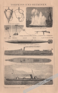 [rycina, 1895] Torpedos und Seeminen [torpedy i miny morskie]