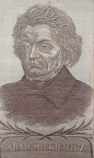 [portret na jedwabiu, 1933] Adam Mickiewicz