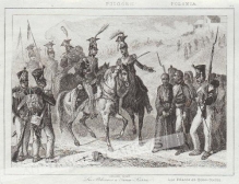 [rycina, 1840] Les Polonais a Samo-Sierra  [Polacy pod Somosierrą]