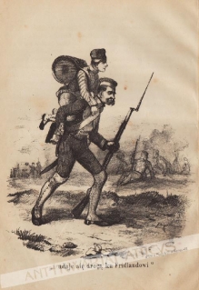 [rycina, 1858] "i udaje się drogą ku Fridlandowi"
