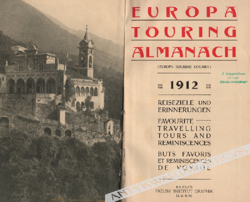 Europa Touring Almanach (Europa Touringt Courier)Reiseziele und Erinnerungen. Favourite Travelling Tours and Reminiscences. Buts Favoriset Reminiscences de Voyage