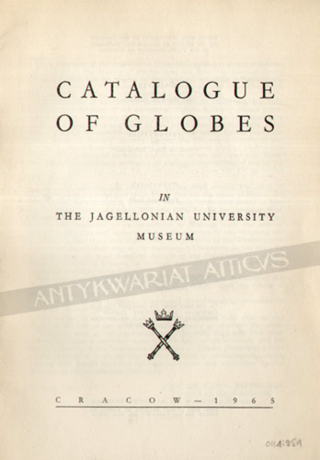 Catalogue of Globes in the Jagiellonian University Museum