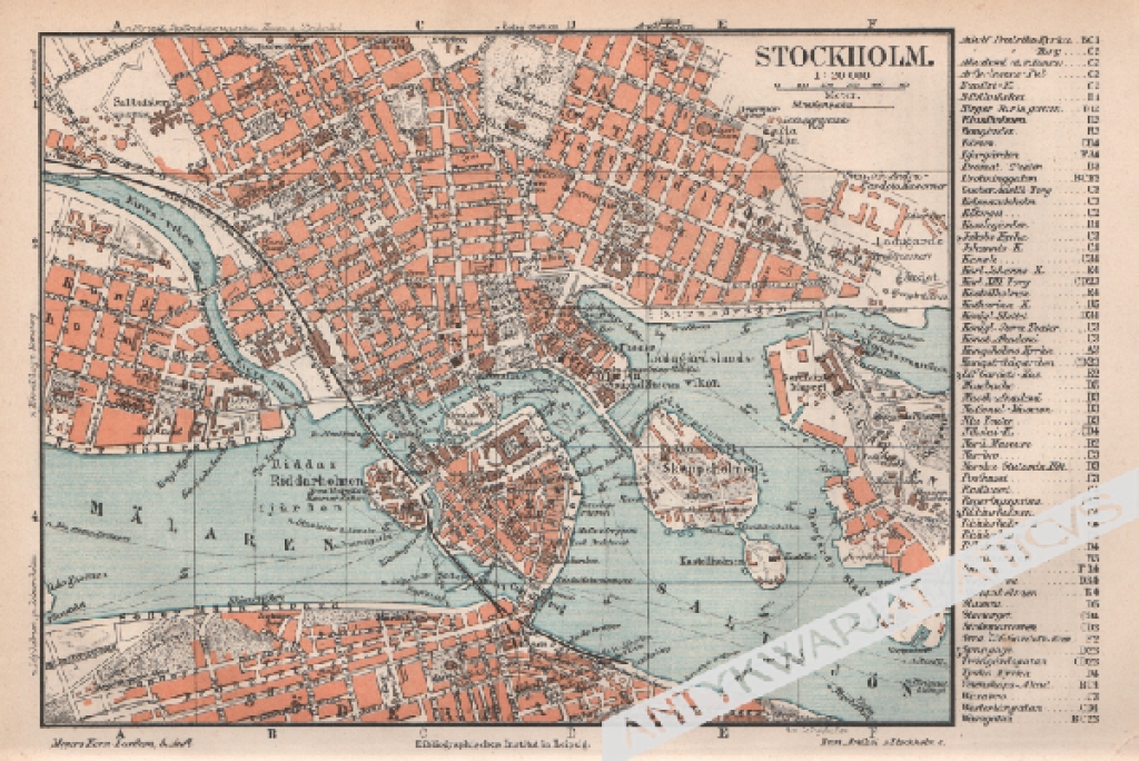 [plan, 1897] Stockholm [Sztokholm]
