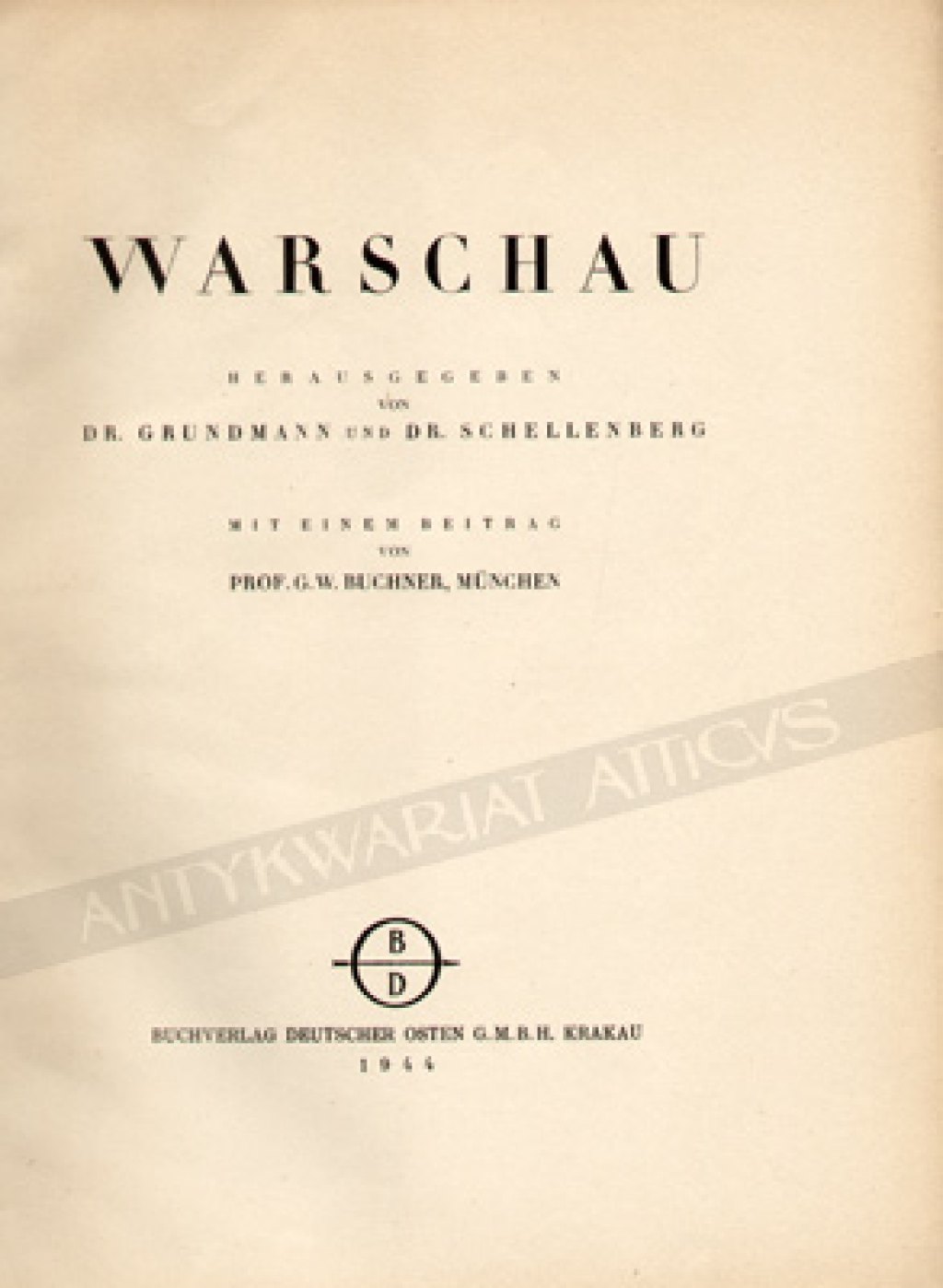 Warschau [niemiecka monografia z okresu okupacji hitlerowskiej]