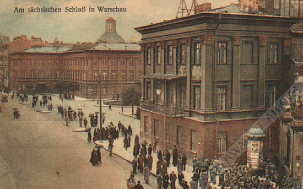 [pocztówka] Am sachsischen Schloss in Warschau [Pałac Saski w Warszawie]