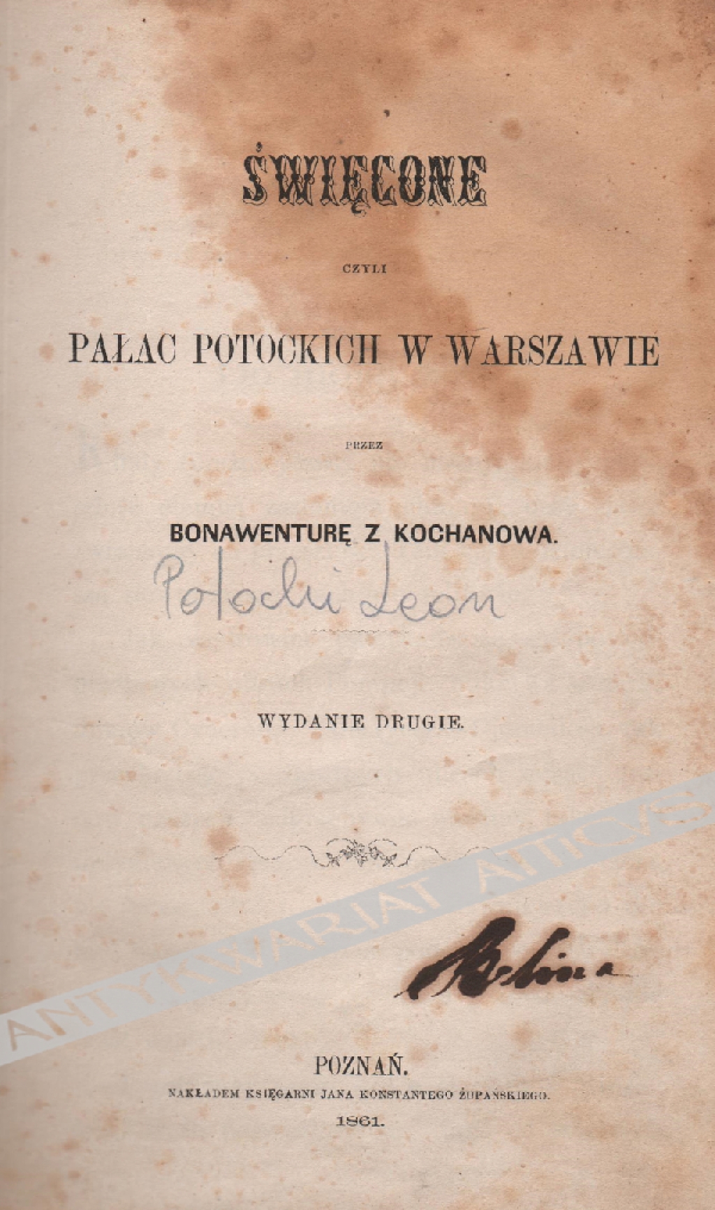 Święcone czyli Pałac Potockich w Warszawie