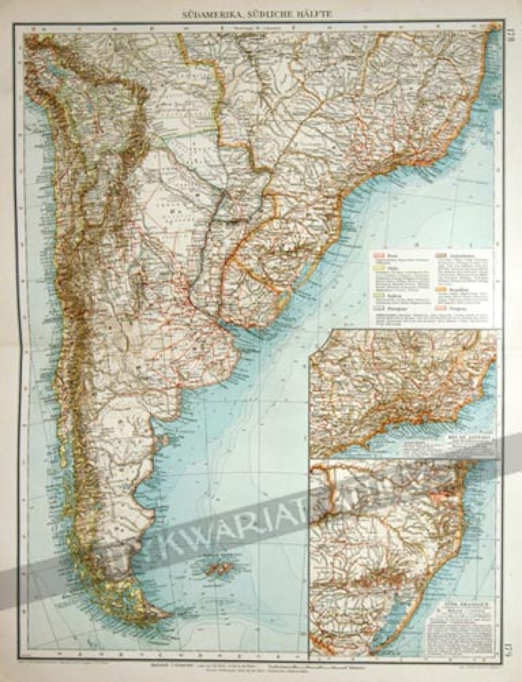 [mapa, 1904] Sudamerica, Sudliche Halfte [Ameryka Południowa, część południowa]