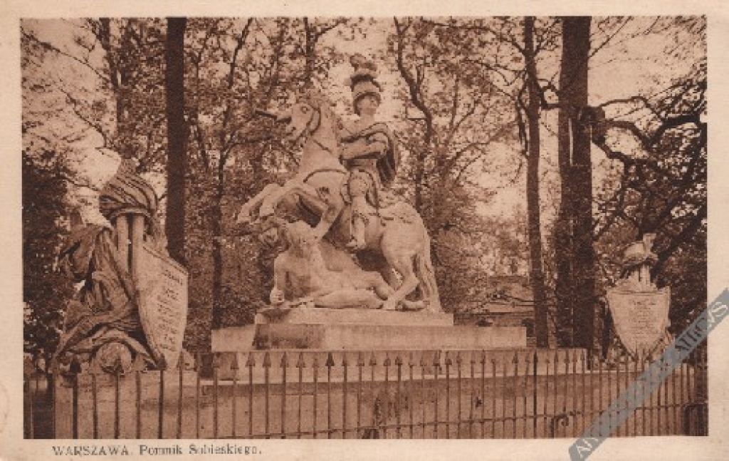 [pocztówka, lata 1930-te] Warszawa. Pomnik Sobieskiego
