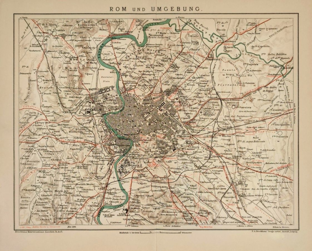 [mapa, Rzym i okolice, 1896]  Rom und Umgebung  [Rzym i okolice]