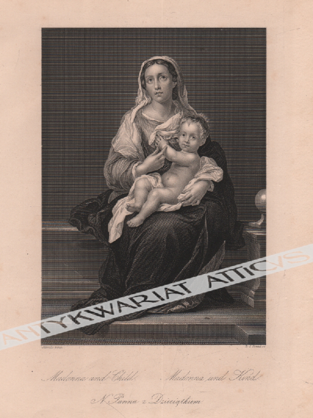 [rycina, ok. 1860] Madonna and Child  [Madonna z Dzieciątkiem, wg B. Murillo]