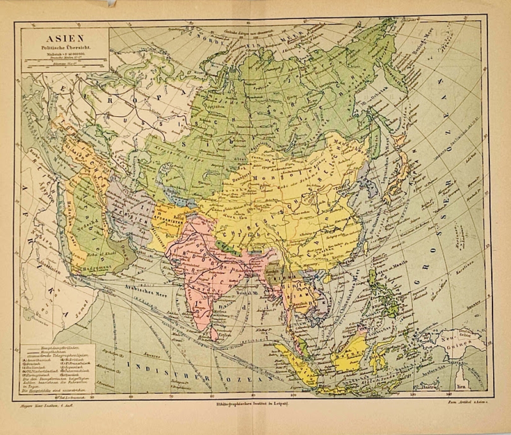 [mapa, Azja, 1885] Asien. Politische Ubersicht.
