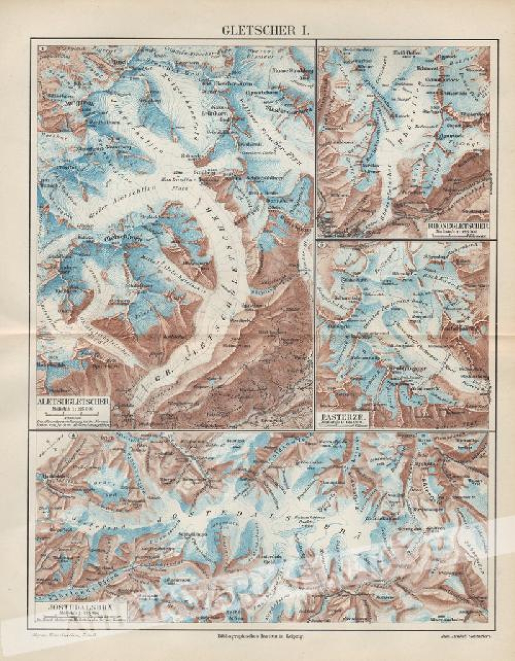 [rycina, ok.1895] Gletscher I [lodowce]
