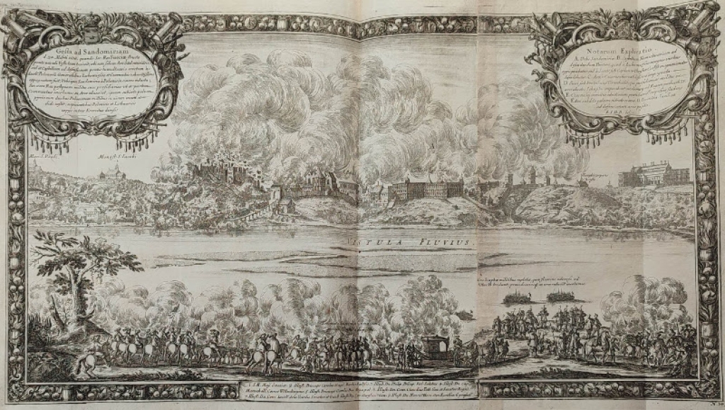 [rycina, oblężenie Sandomierza, 1656] Gesta ad Sandomiriam d. 24. Marti 1656...