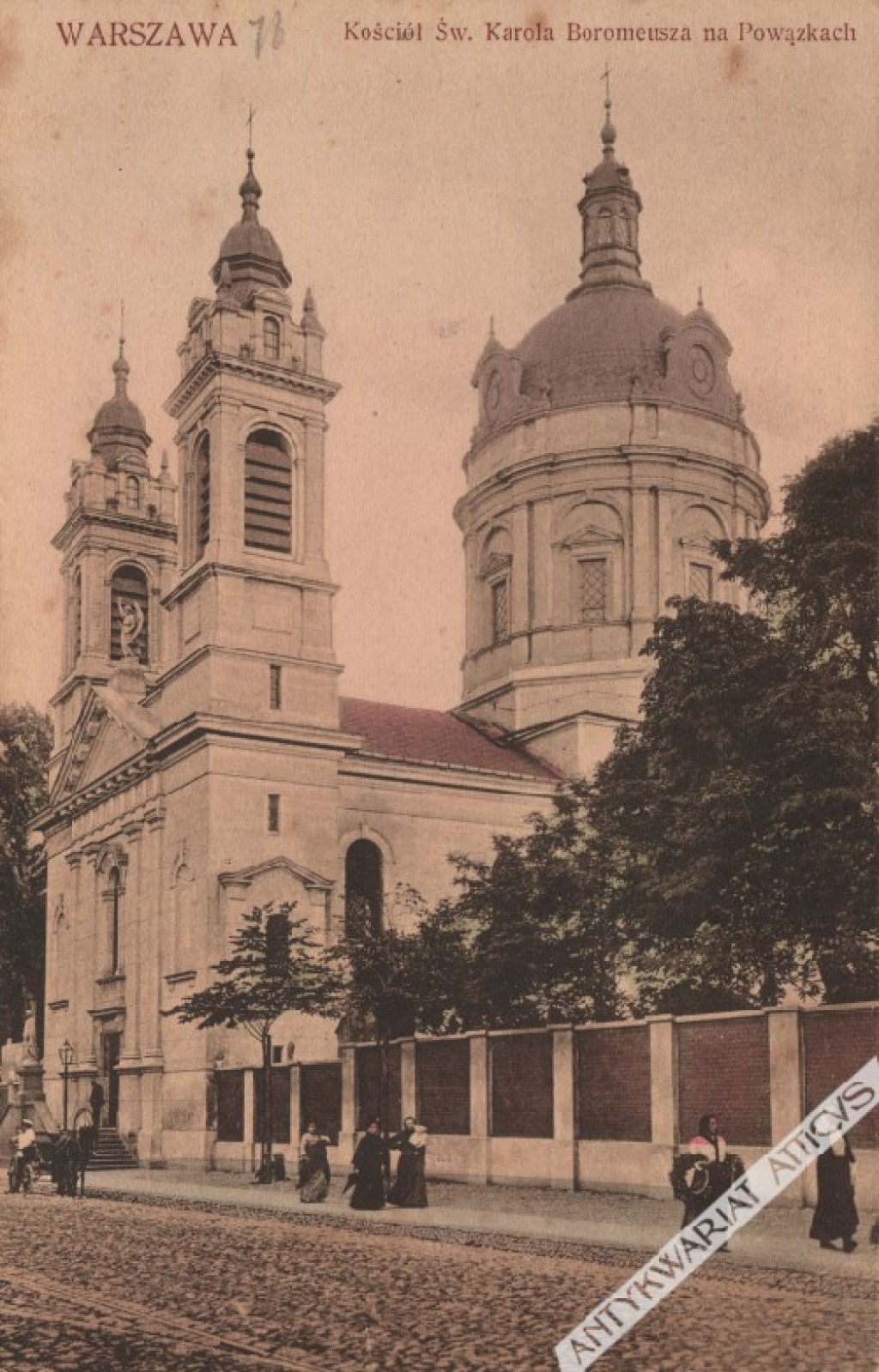 [pocztówka, ok. 1910] Warszawa. Kościół Św. Karola Boremeusza na Powązkach