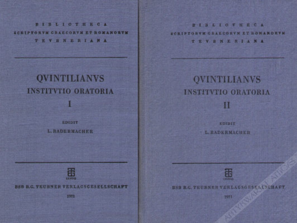 Institutio oratoria. Libri XII, vol. I-II