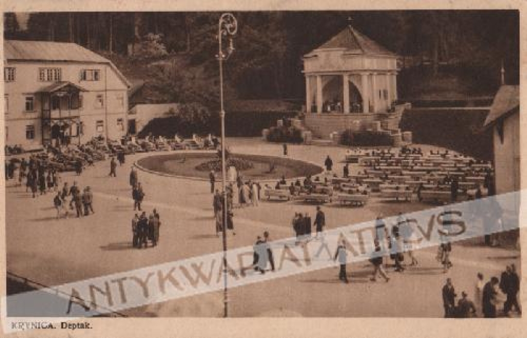 [pocztówka, 1934] Krynica. Deptak