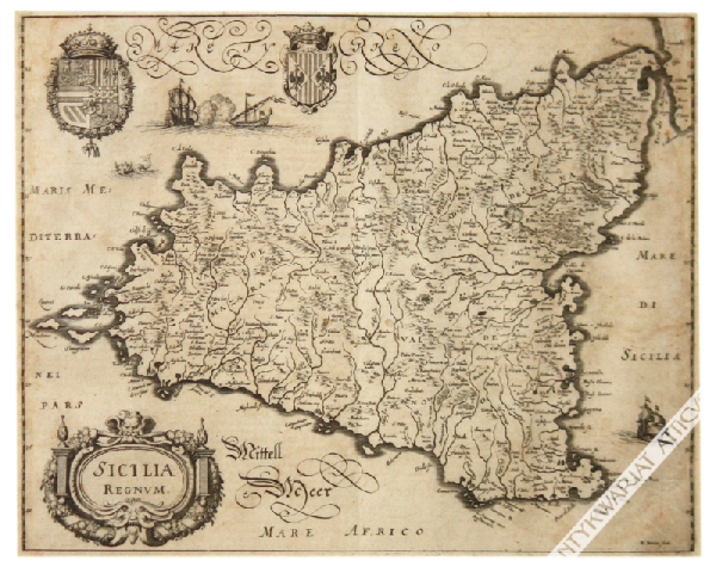 [mapa, Sycylia, ok. 1640 r.] Sicilia Regnum
