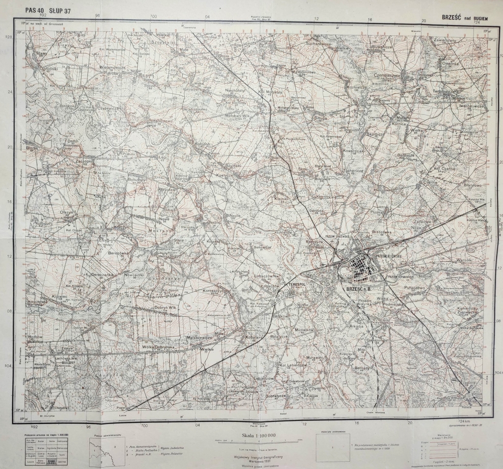 [mapa topograficzna, WIG, 1931] Brześć nad Bugiem