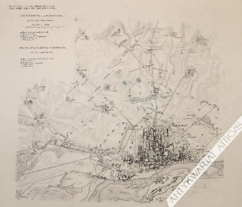 [plan, Warszawa, ok. 1835] Erstürmung von Warschau den 6-ten und 7-ten September 1831 Prise d'assaut de Varsovie les 6 et 7 septembre 1831.