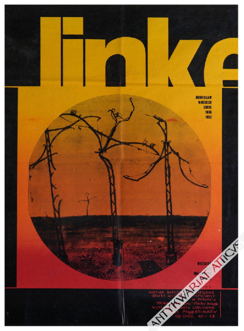[plakat, 1967] Bronisław Wojciech Linke 1906-1962. Malarstwo, rysunek, wrzesień 1967
