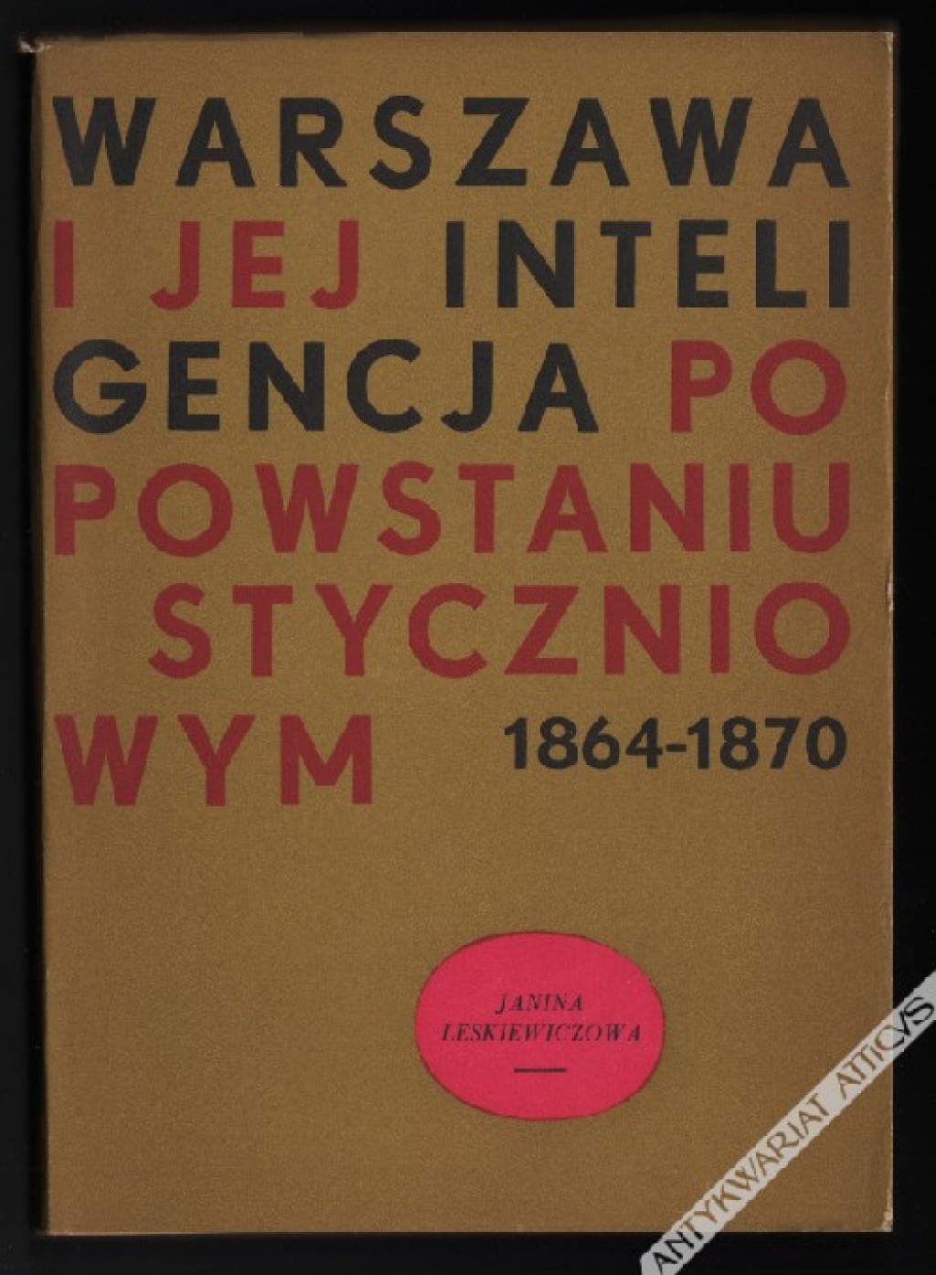 Warszawa i jej inteligencja po powstaniu styczniowym 1864-1870