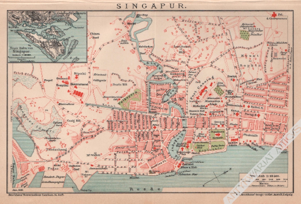[plan miasta, 1898] Singapur. [city map]