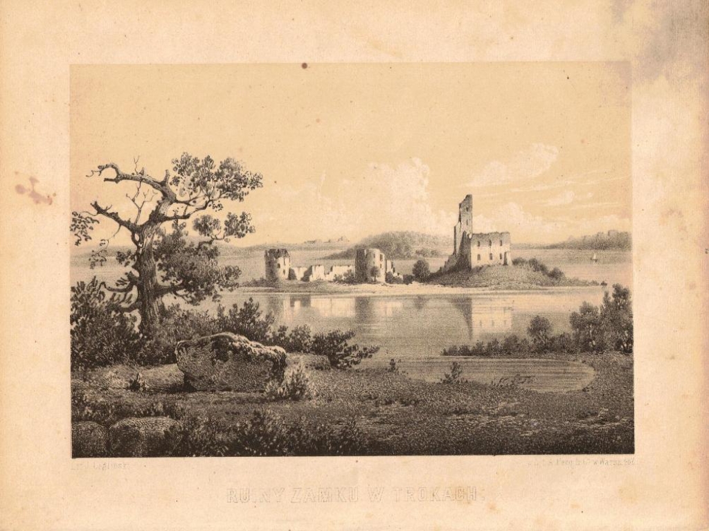 [rycina, 1856-59] Ruiny zamku w Trokach