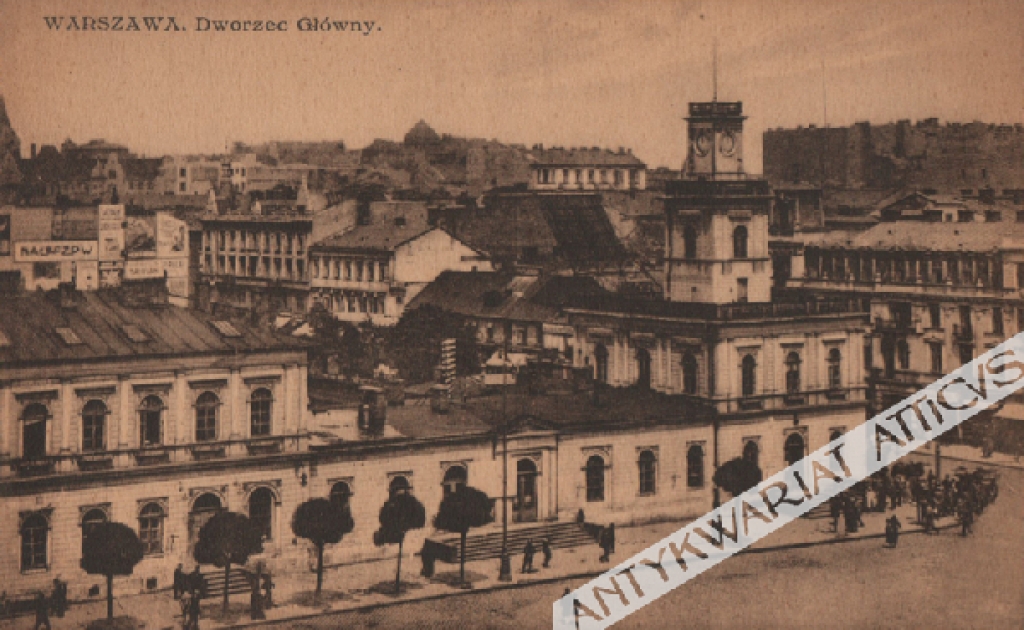 [pocztówka, lata 1920-te] Warszawa. Dworzec Główny [Wiedeński]