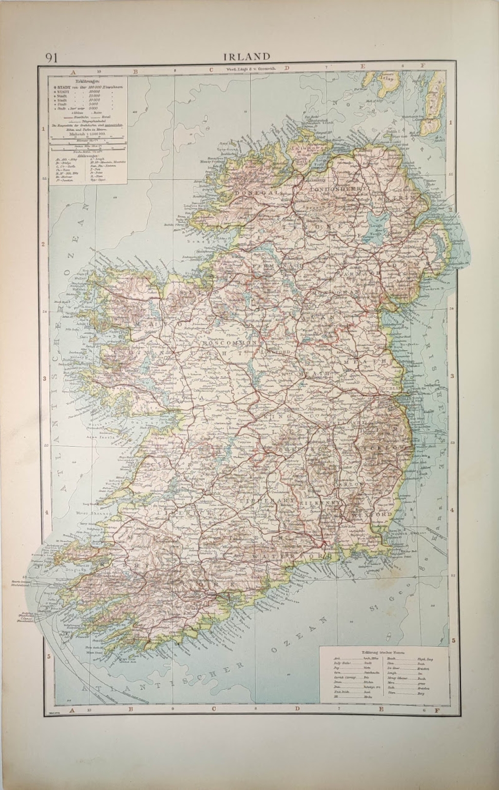 [mapa, Irlandia, 1904] Irland