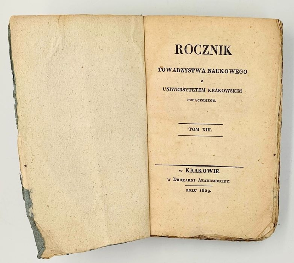 Rocznik Towarzystwa Naukowego z Uniwersytetem Krakowskim Połączonego, t. XIII  [m. in. Kosicki - Rozprawa o heraldyce]