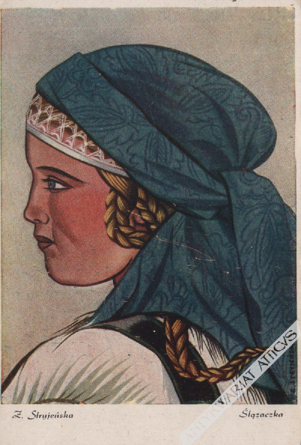 [pocztówka, lata 1930-te] Zofia Stryjeńska - Ślązaczka