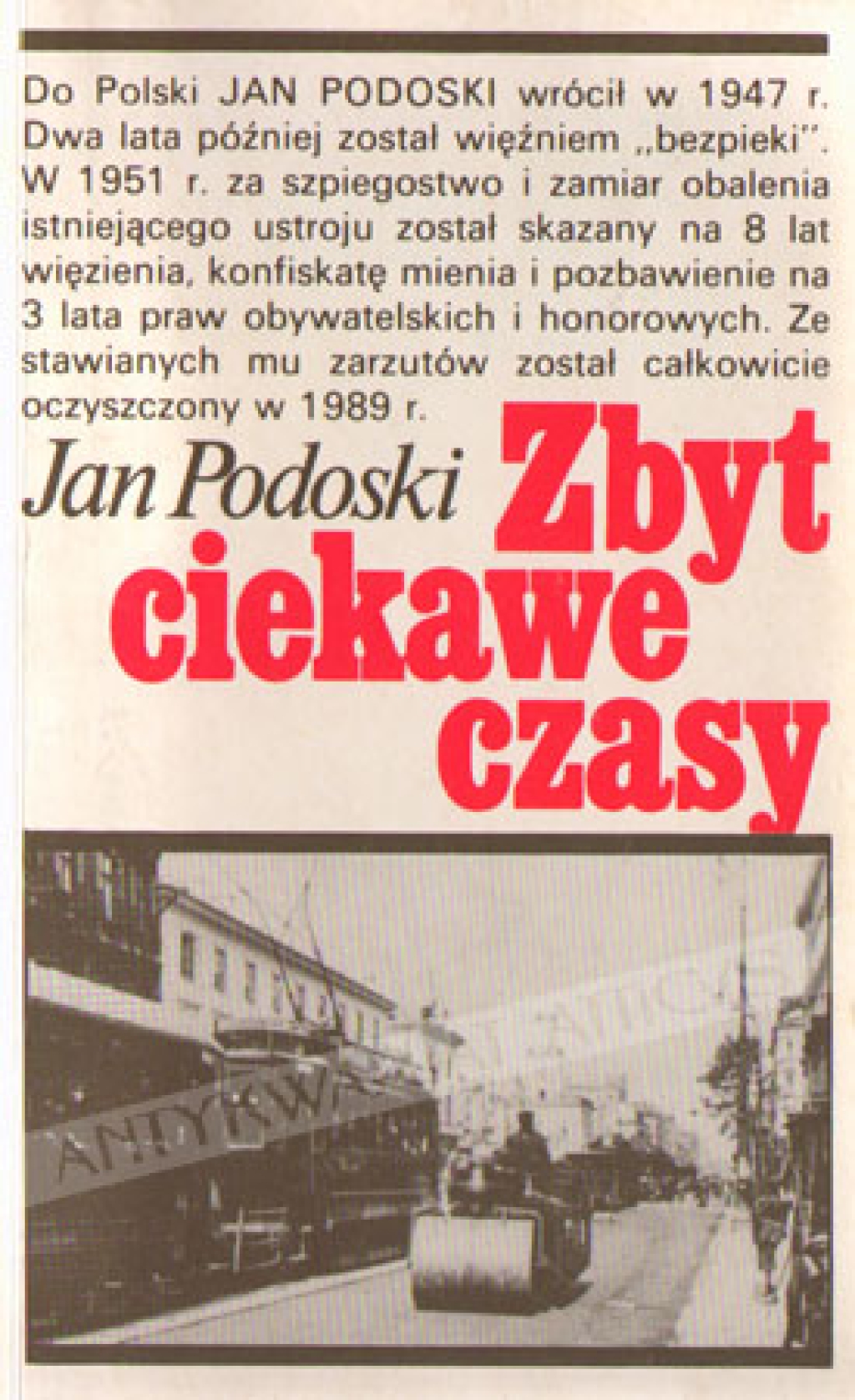 Zbyt ciekawe czasy [autograf]