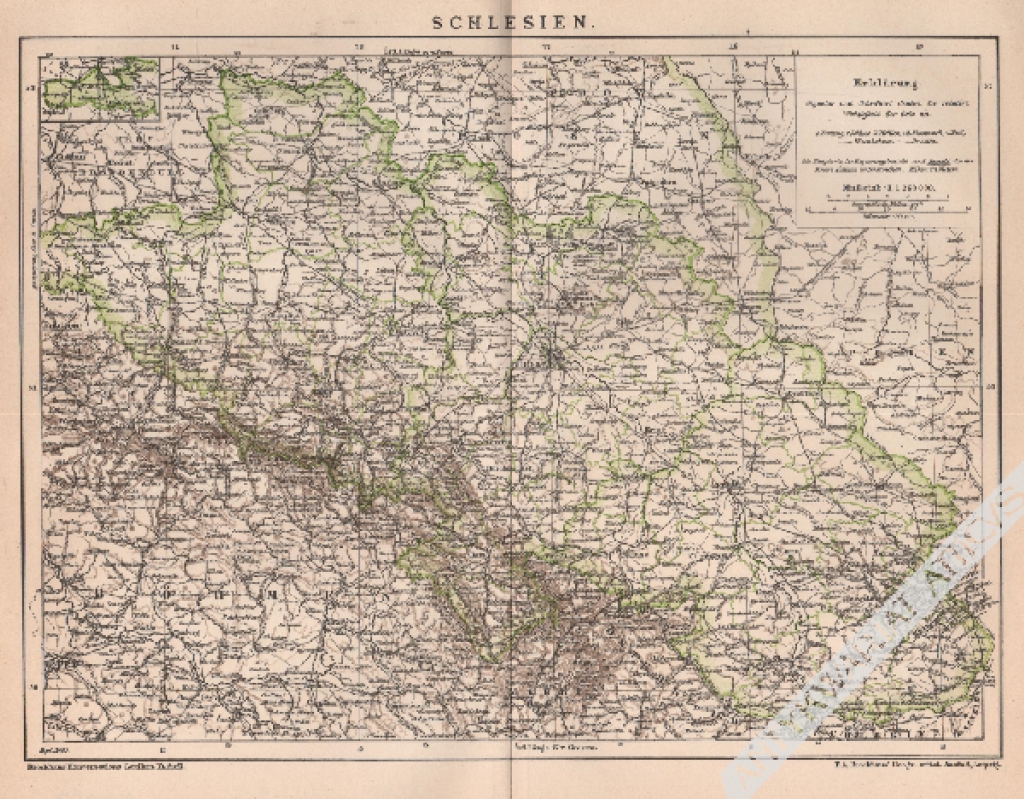 [mapa, ok. 1898] Schlesien [Śląsk]