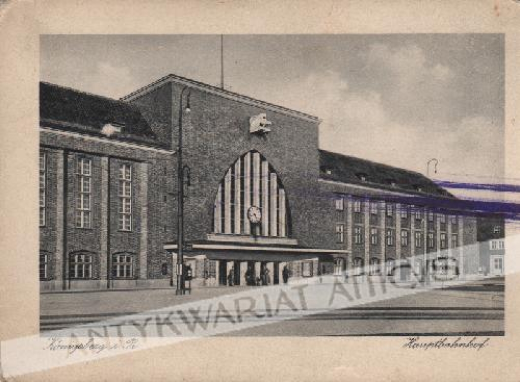 [pocztówka, lata 1930-te] Königsberg i. Pr. Hauptbahnhof [Królewiec. Dworzec]