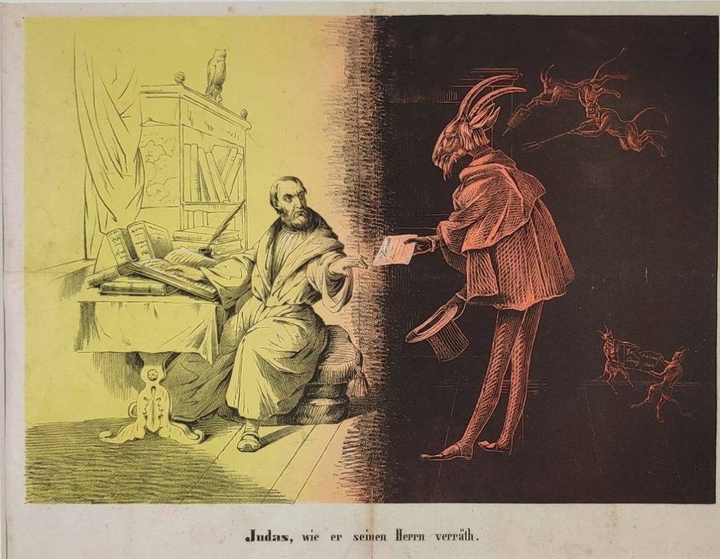 [rycina, ok. 1840-50] Judas wie er semen Herrn verrath  [Judasz – zdradzający swego Pana]
