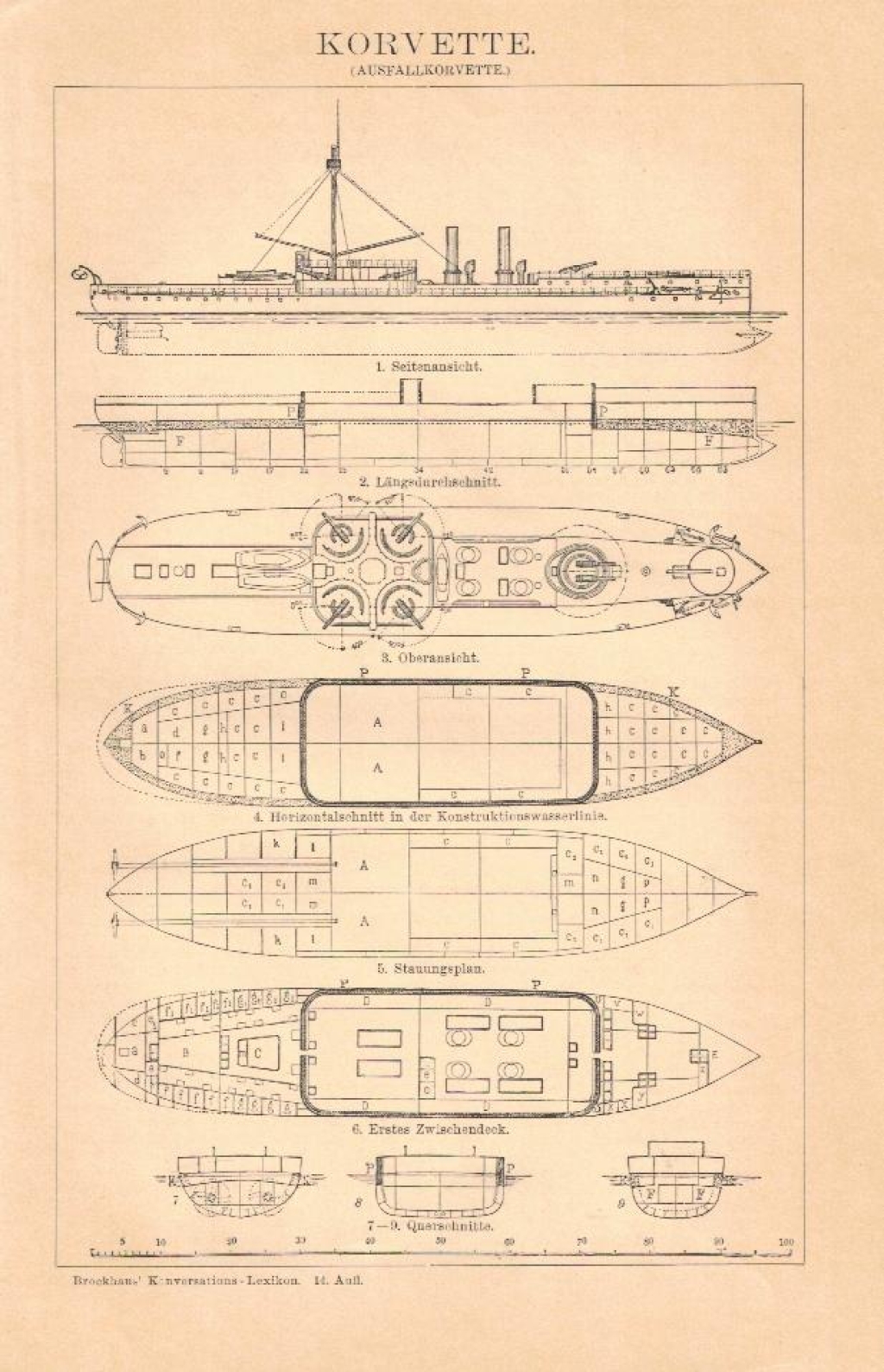 [rycina, 1895] Korvette. (Ausfallkorvette) [korweta]
