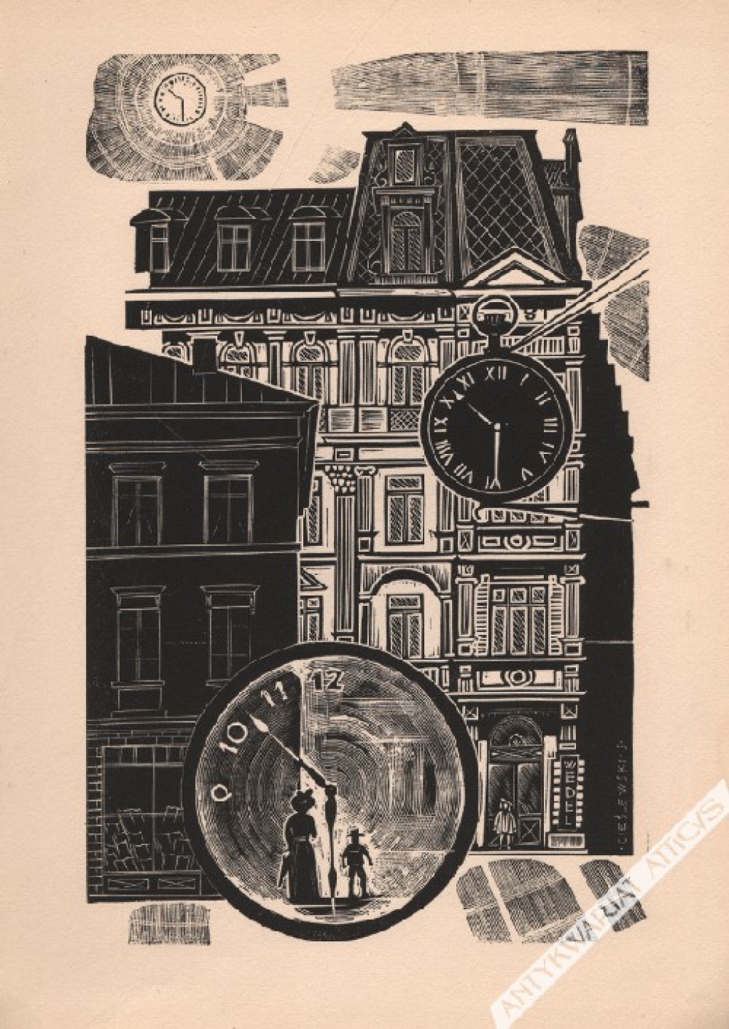 [grafika, 1938] A la Proust [sklep Wedla w Warszawie]